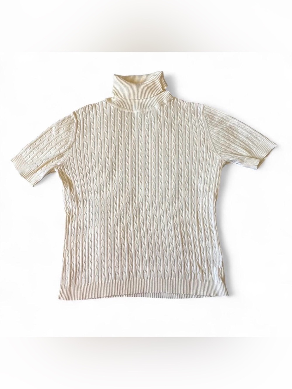 Butter Yellow Cable Knit Turtleneck Sweater Top